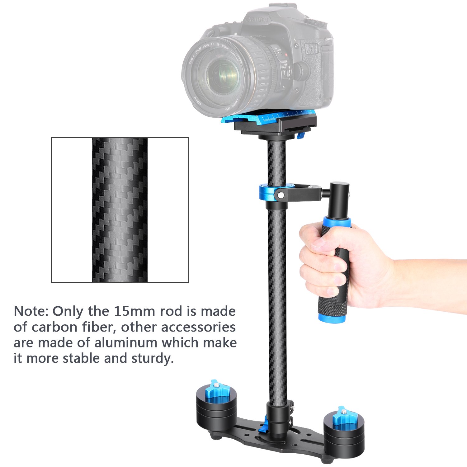 Neewerの一眼レフカメラ スタビライザー Amazon | Neewer 手持ち式スタビライザー 60cm アルミ合金製